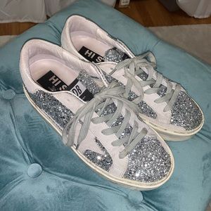 Golden Goose Silver glitter sneakers